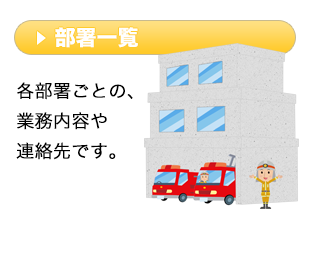 各部署ごとの、業務内容や連絡先です。